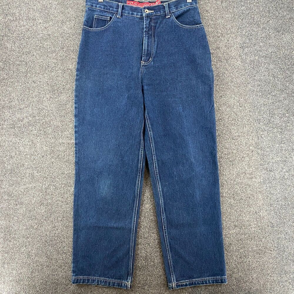 No Excuses Jeans Womens 14 Blue Utility‎ Straight Vintage 90s Y2K Skater Baggy